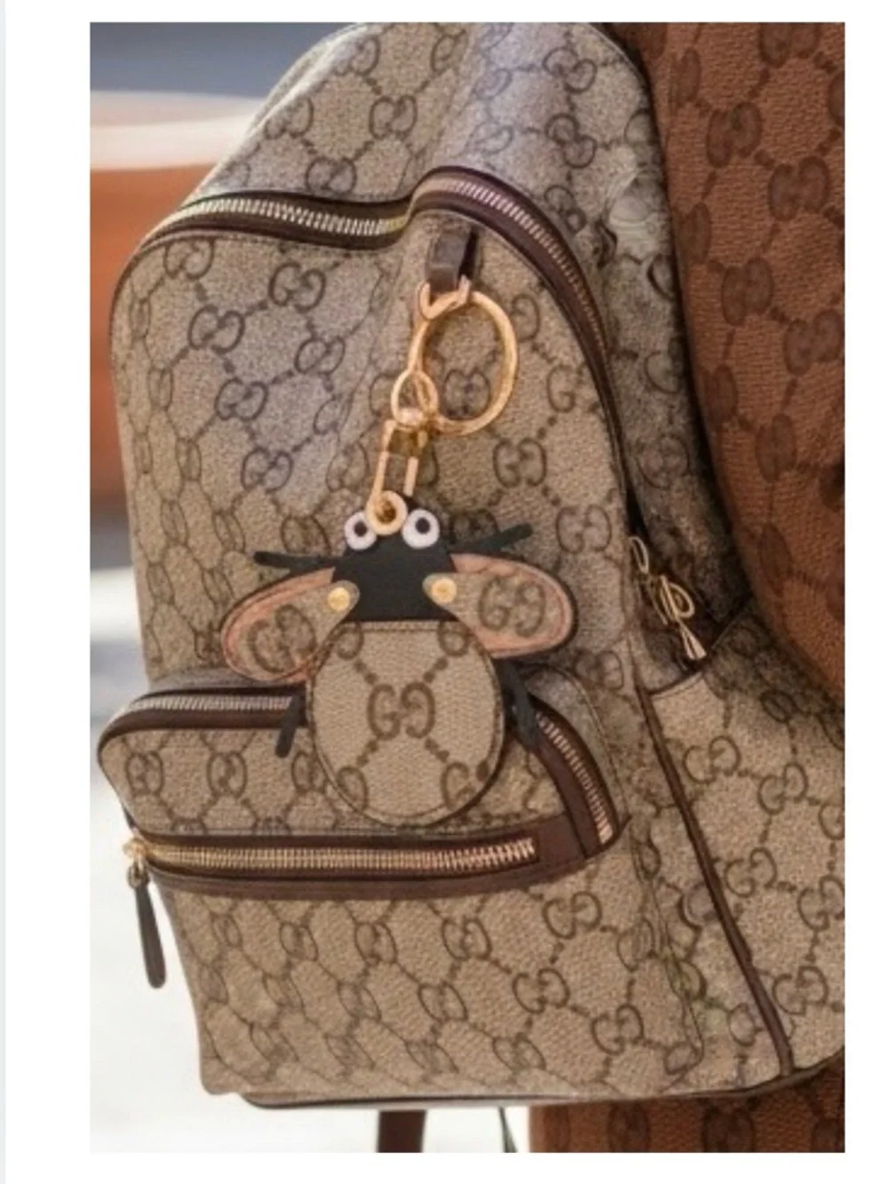 A-1DC-36: GUCCI Brown Monogram Tracker/AirTag Holder Upcycled Custom, COA. NWOT